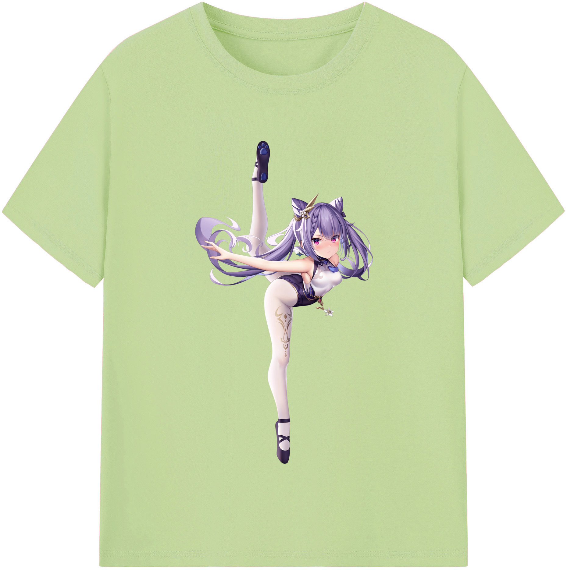 げんし神 刻晴 こくせい genshin Kokusei 綿100％半袖Tシャツ（フロントプリント）